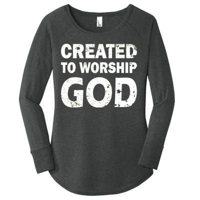 Created To Worship God Women's Perfect Tri Tunic Long Sleeve Shirt