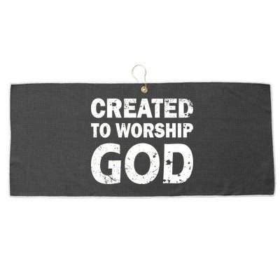 Created To Worship God Large Microfiber Waffle Golf Towel