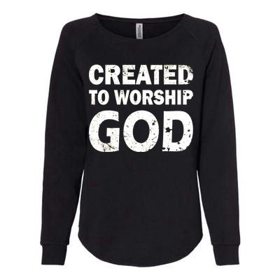 Created To Worship God Womens California Wash Sweatshirt