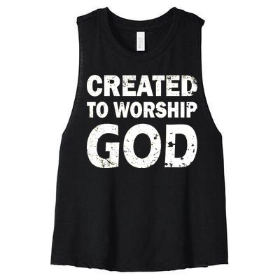 Created To Worship God Women's Racerback Cropped Tank