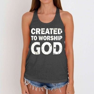 Created To Worship God Women's Knotted Racerback Tank