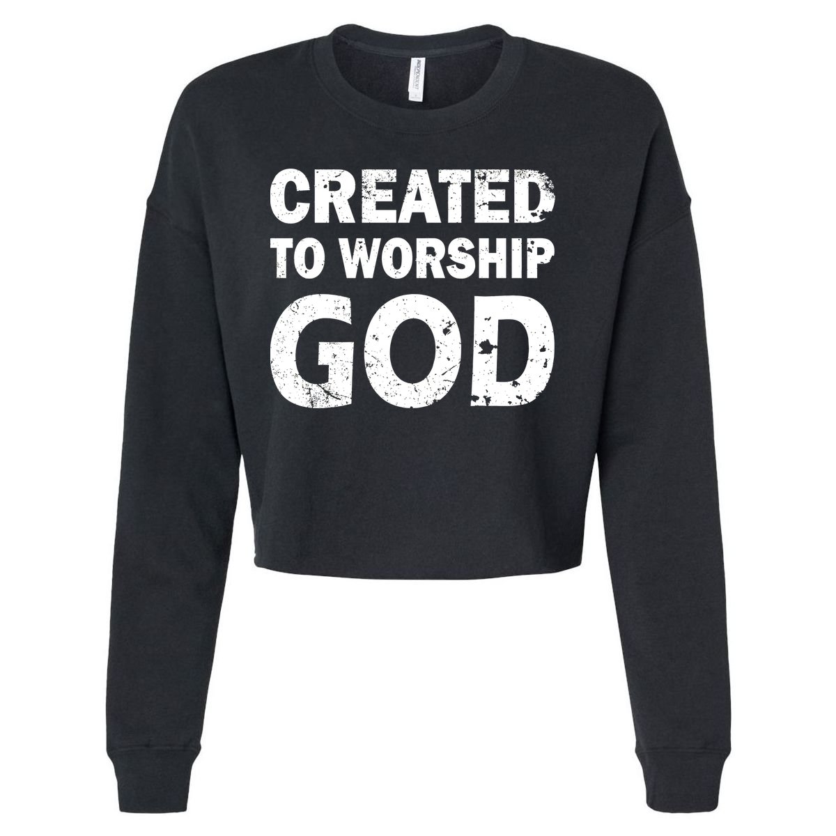 Created To Worship God Cropped Pullover Crew