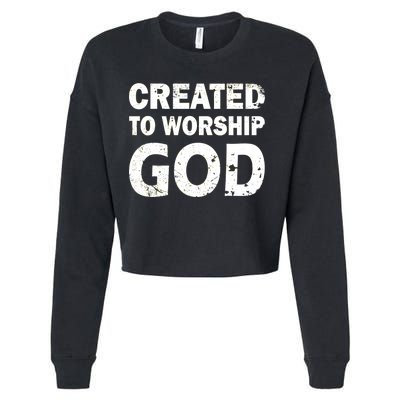 Created To Worship God Cropped Pullover Crew