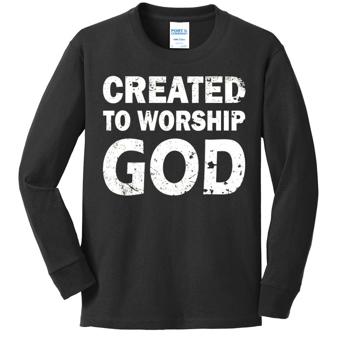 Created To Worship God Kids Long Sleeve Shirt