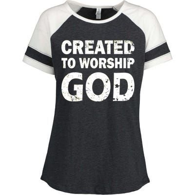 Created To Worship God Enza Ladies Jersey Colorblock Tee