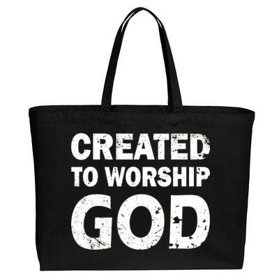 Created To Worship God Cotton Canvas Jumbo Tote