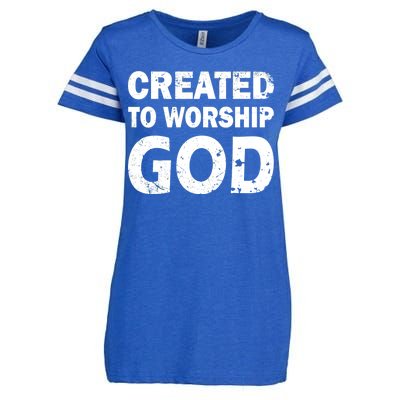 Created To Worship God Enza Ladies Jersey Football T-Shirt