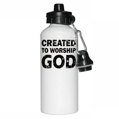 Created To Worship God Aluminum Water Bottle