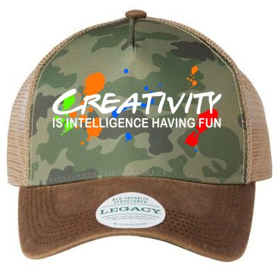 Creativity Is Intelligence Having Fun Legacy Tie Dye Trucker Hat