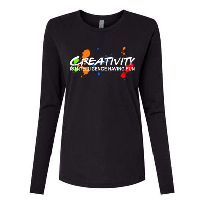 Creativity Is Intelligence Having Fun Womens Cotton Relaxed Long Sleeve T-Shirt