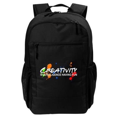 Creativity Is Intelligence Having Fun Daily Commute Backpack