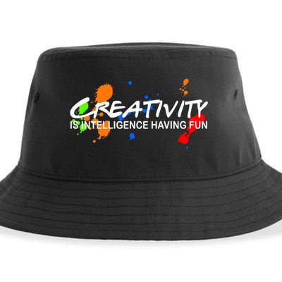 Creativity Is Intelligence Having Fun Sustainable Bucket Hat