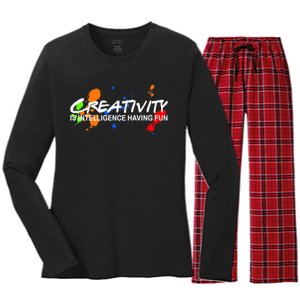 Creativity Is Intelligence Having Fun Women's Long Sleeve Flannel Pajama Set 