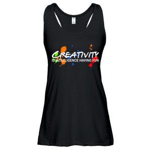 Creativity Is Intelligence Having Fun Ladies Essential Flowy Tank