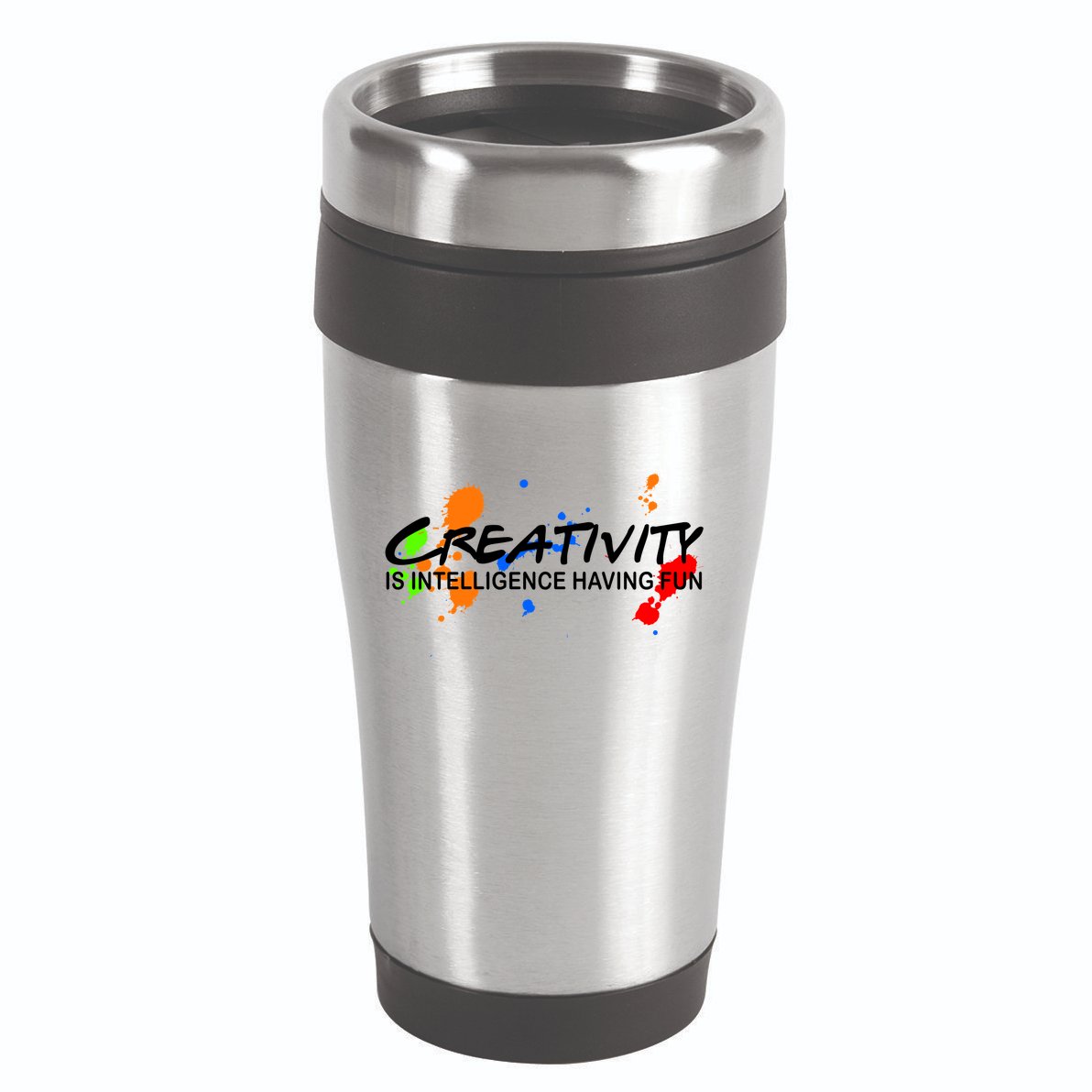 Creativity Is Intelligence Having Fun 16oz Travel Tumbler