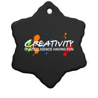 Creativity Is Intelligence Having Fun Ceramic Star Ornament