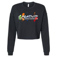 Creativity Is Intelligence Having Fun Cropped Pullover Crew