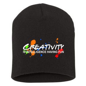 Creativity Is Intelligence Having Fun Short Acrylic Beanie