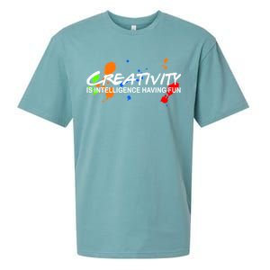 Creativity Is Intelligence Having Fun Sueded Cloud Jersey T-Shirt