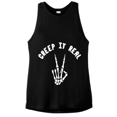 Creep It Real Skeleton Hand Funny Halloween  Ladies PosiCharge Tri-Blend Wicking Tank