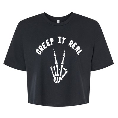 Creep It Real Skeleton Hand Funny Halloween  Bella+Canvas Jersey Crop Tee