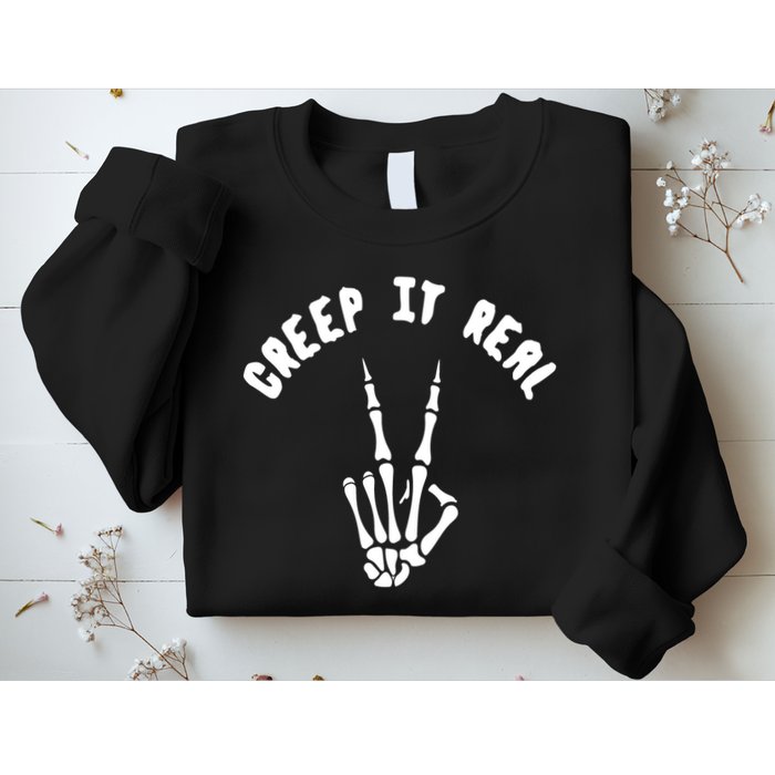Creep It Real Skeleton Hand Funny Halloween  Sweatshirt