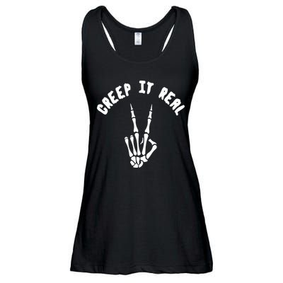 Creep It Real Skeleton Hand Funny Halloween  Ladies Essential Flowy Tank