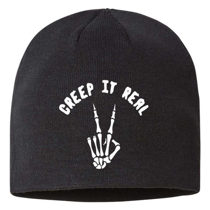 Creep It Real Skeleton Hand Funny Halloween  Sustainable Beanie
