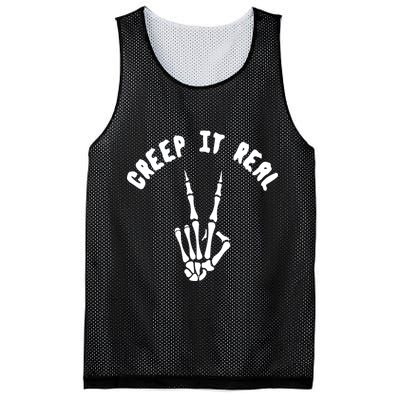 Creep It Real Skeleton Hand Funny Halloween  Mesh Reversible Basketball Jersey Tank