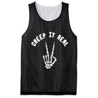 Creep It Real Skeleton Hand Funny Halloween  Mesh Reversible Basketball Jersey Tank
