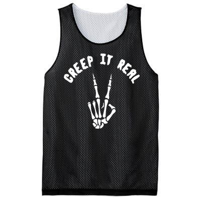 Creep It Real Skeleton Hand Funny Halloween  Mesh Reversible Basketball Jersey Tank