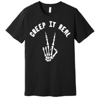 Creep It Real Skeleton Hand Funny Halloween  Premium T-Shirt