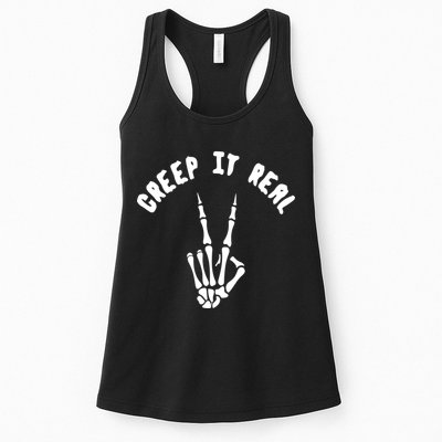 Creep It Real Skeleton Hand Funny Halloween  Womens Tank Top