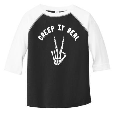 Creep It Real Skeleton Hand Funny Halloween  Toddler Fine Jersey T-Shirt