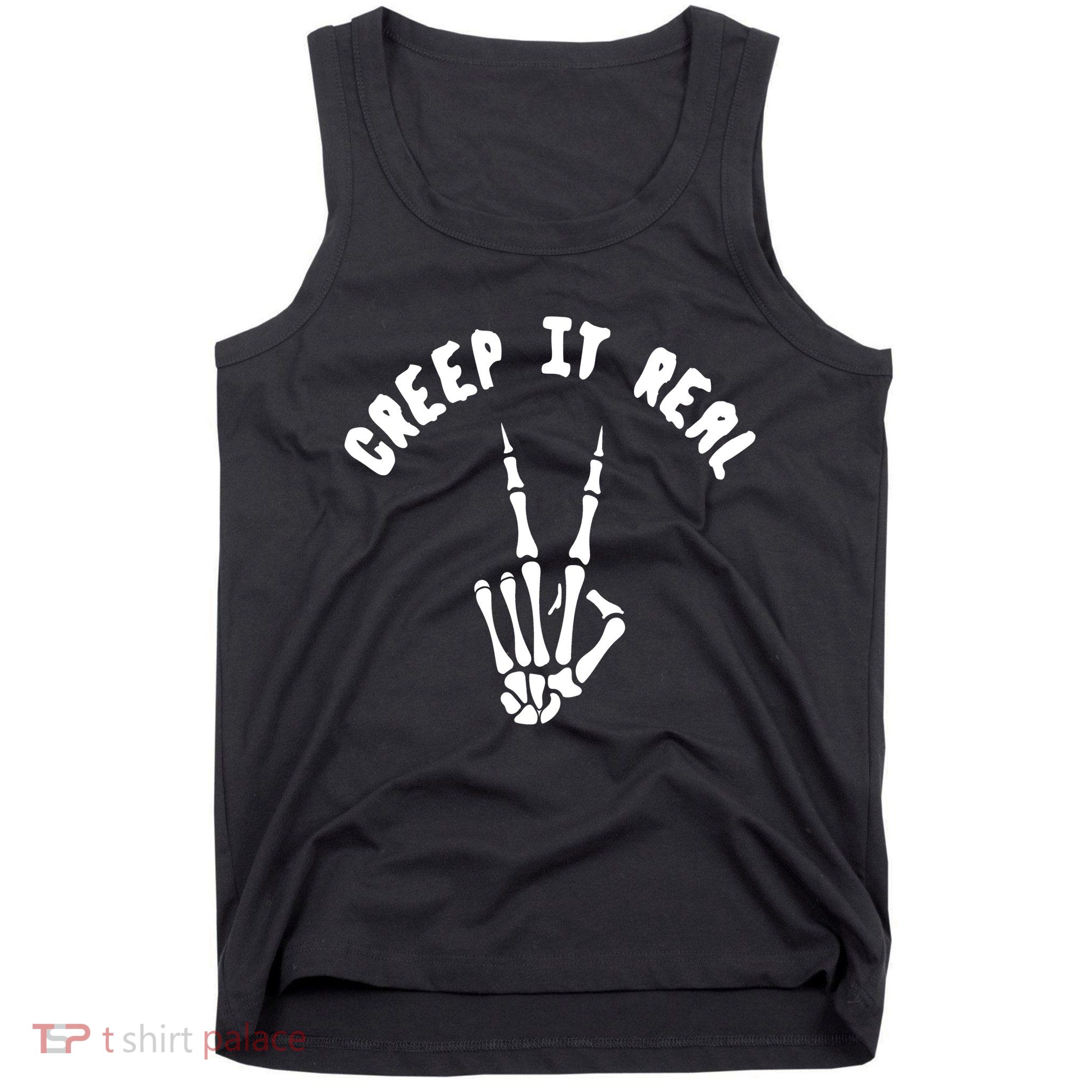 Creep It Real Skeleton Hand Funny Halloween  Tank Top