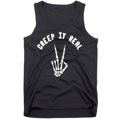 Creep It Real Skeleton Hand Funny Halloween  Tank Top