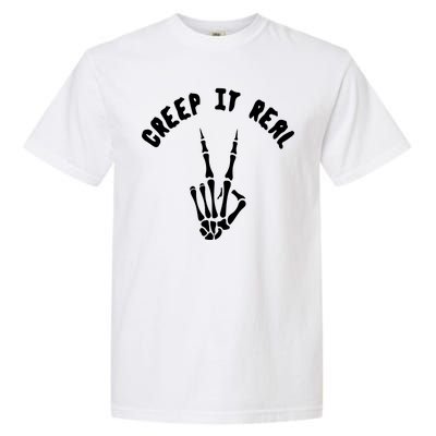 Creep It Real Skeleton Hand Funny Halloween  Garment-Dyed Heavyweight T-Shirt