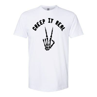 Creep It Real Skeleton Hand Funny Halloween  Softstyle CVC T-Shirt