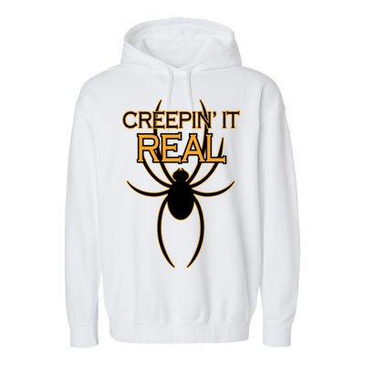 Creepin It Real Spider Garment-Dyed Fleece Hoodie