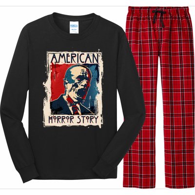 Creepy American Horror Story Zombie President Biden Long Sleeve Pajama Set