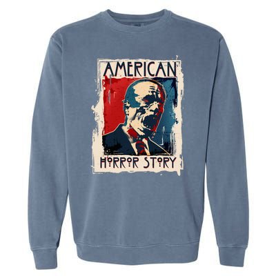 Creepy American Horror Story Zombie President Biden Garment-Dyed Sweatshirt