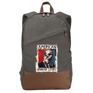 Creepy American Horror Story Zombie President Biden Cotton Canvas Backpack