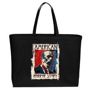 Creepy American Horror Story Zombie President Biden Cotton Canvas Jumbo Tote