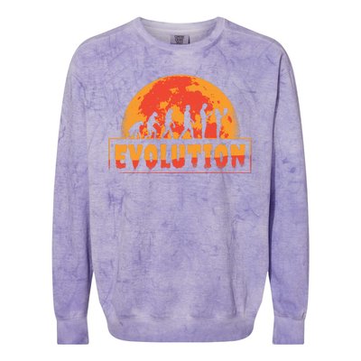 Creepy Evolution Halloween Colorblast Crewneck Sweatshirt