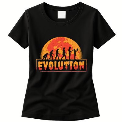 Creepy Evolution Halloween Womens T-Shirt