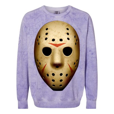 Creepy Goalie Hockey Halloween Mask Colorblast Crewneck Sweatshirt