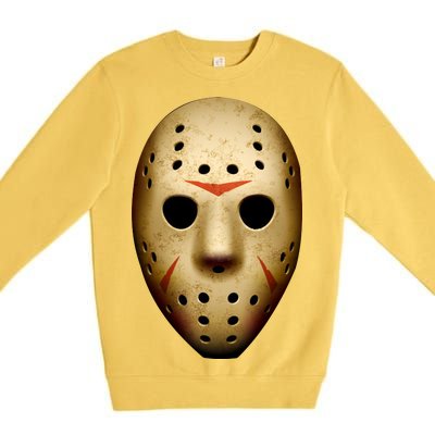 Creepy Goalie Hockey Halloween Mask Premium Crewneck Sweatshirt