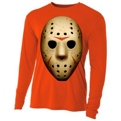 Creepy Goalie Hockey Halloween Mask Cooling Performance Long Sleeve Crew