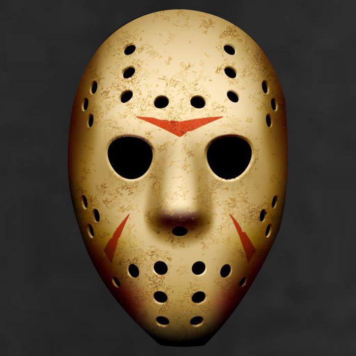 Creepy Goalie Hockey Halloween Mask 7 Panel Mesh Trucker Snapback Hat