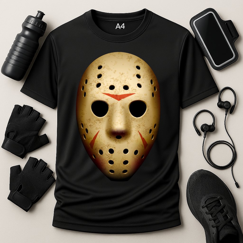 Creepy Goalie Hockey Halloween Mask Cooling Performance Crew T-Shirt